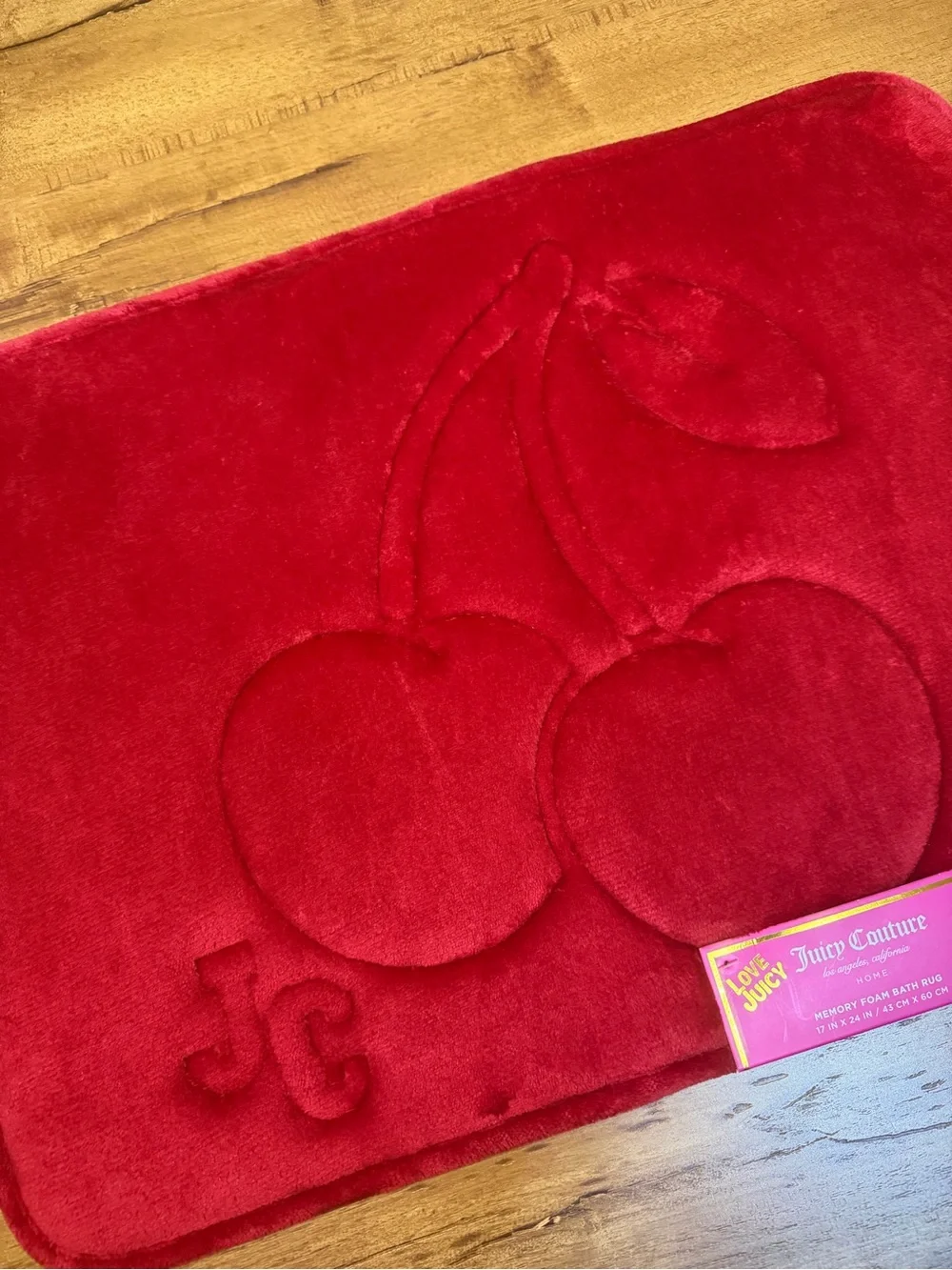 Juicy Couture Red Heart Memory Foam Bath Rug